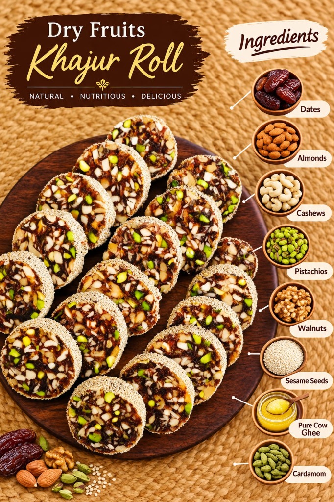 Jyotiraj Dry Fruits Khajur Roll